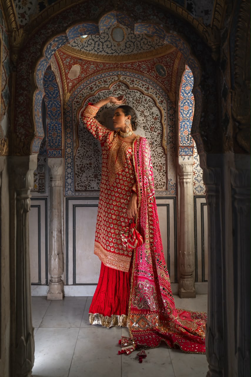 Crimson Radiance Couture Ensemble